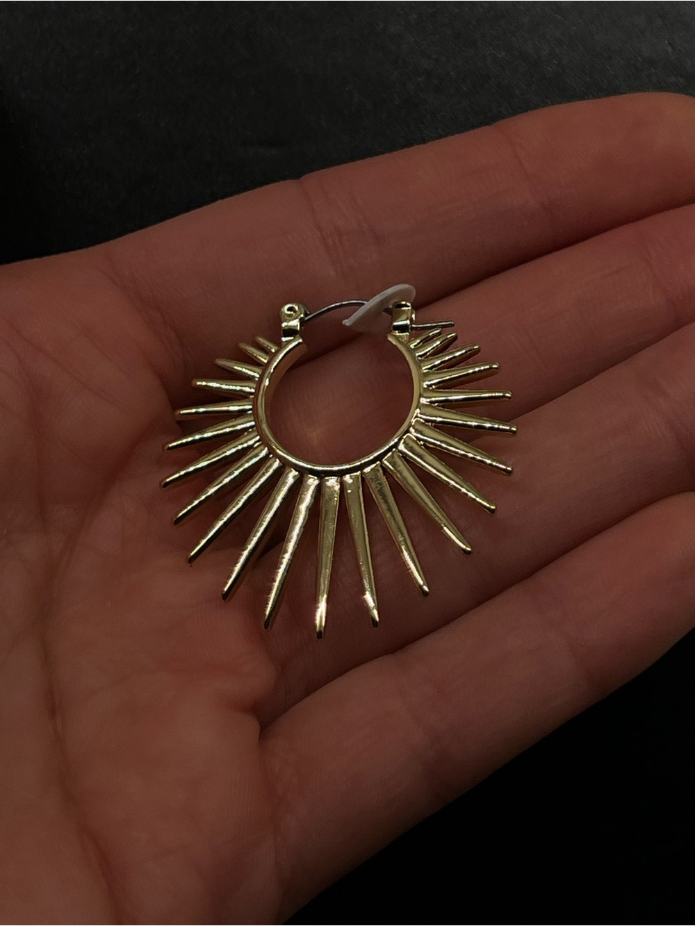 Gold Sunburst Spike Hoop Earring - Women Jewelry (one piece only)